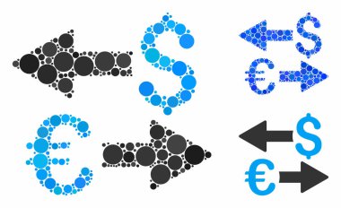 Euro Doları İşlemleri Çember Noktalarının Mozaik Simgesi