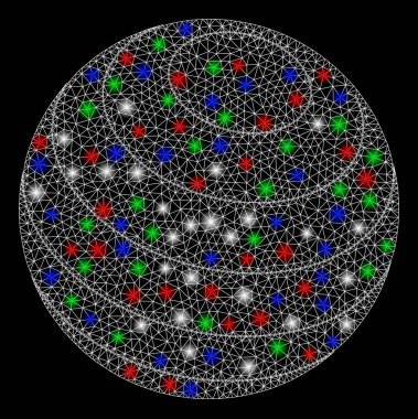 Parlak kafes tel çerçeve LGBT renk Stripes küre ile Flash Spotlar