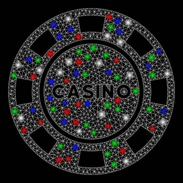Bright Mesh Network Casino Chip with Flare Spots