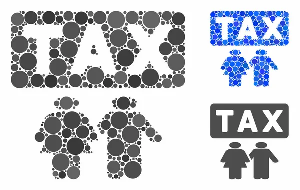 Belastingdruk voor gezinnen Samenstelling icoon van ronde stippen — Stockvector