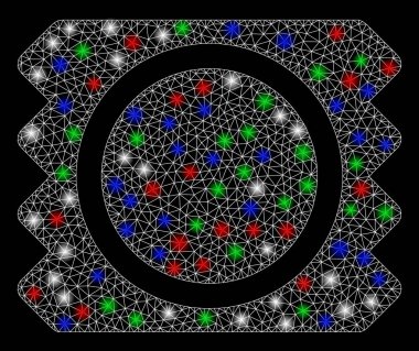 Parlak Ağ Kablo Çerçeve Kondom Paketi Flare Benekli