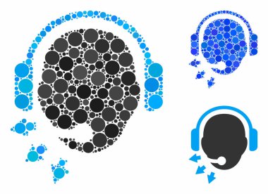 Operatör Mesajı Çember Noktalarının Mozaik Simgesi