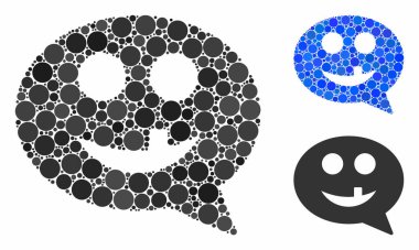 Diş Gülen Mesajı Küresel Ögelerin Kompozisyon Simgesi