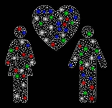 Parlak Ağ Aşk Çifti Fişek Benekli