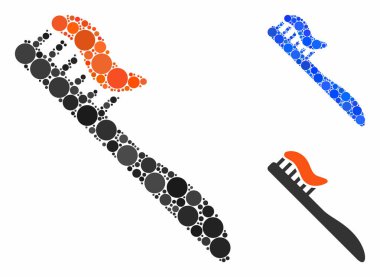 Diş fırçası Kompozisyon Yuvarlak Noktaların Simgesi