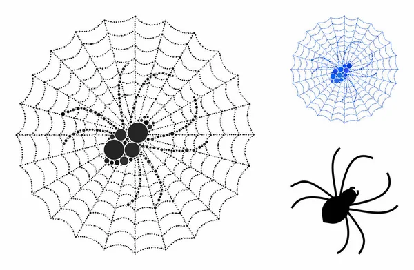 Составная икона кругов паука — стоковый вектор
