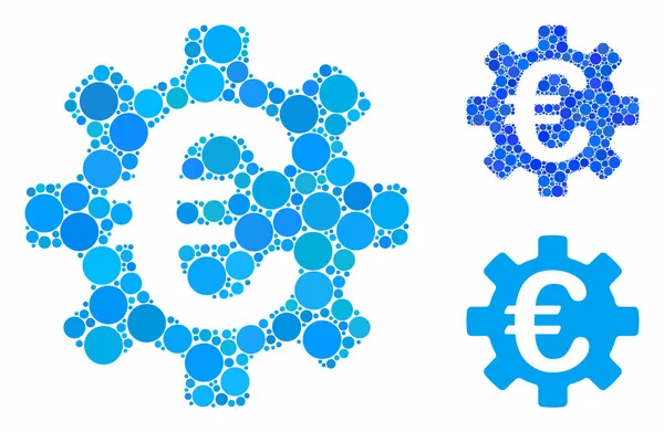 Euro machinery gear Composition Icon of Circles — Stock Vector