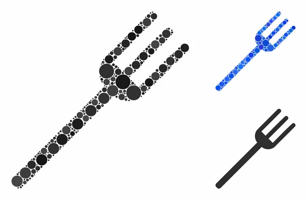 Icono de composición de horquilla de puntos redondos — Vector de stock