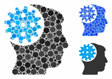Küresel Ögelerin Başlık Mozaik Simgesi