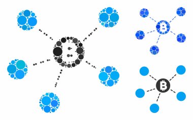Küresel Ögelerin Bitcoin net yapı bileşimi simgesi