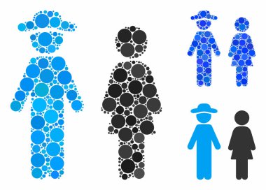 Çember Noktaların Centilmen ve Bayan Kompozisyon Simgesi