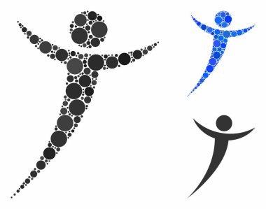 Küresel Ögelerin Soyut Adam Bileşimi Simgesi