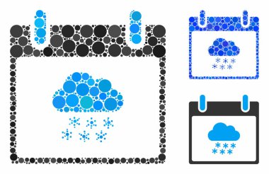 Kar bulutu takvim günü Kompozisyon Yuvarlak Noktalar Simgesi