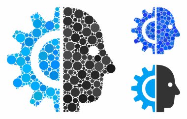 Çember Noktalarının Sayborg baş kompozisyon simgesi