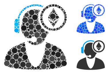 Ethereum operatörü Yuvarlak Noktaların Mozaik Simgesi