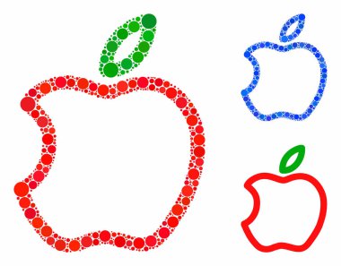 Küresel Ögelerin Elma Mozaik Simgesini İçerir