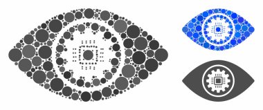 Küresel Ögelerin Siber Göz Merceği Bileşimi Simgesi