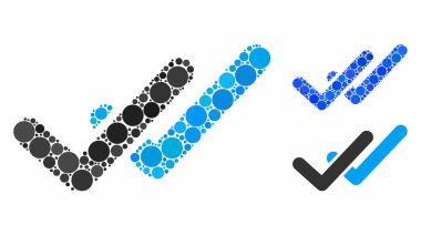 Küresel Ögelerin Doğrulama Mozaik Simgesi