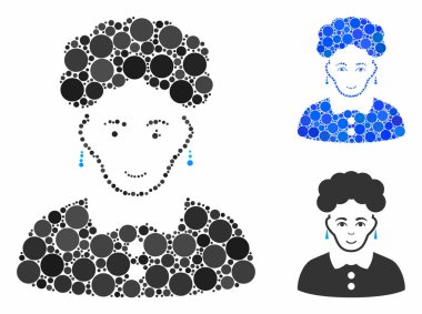 Küresel Ögelerin Esmer Kadın Kompozisyon Simgesi