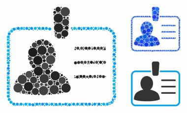 Küresel Ögelerin Kişisel Rozet Mozaik Simgesi