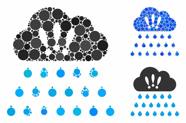 Nube de lluvia de tormenta Icono de composición de elementos esféricos — Archivo Imágenes Vectoriales