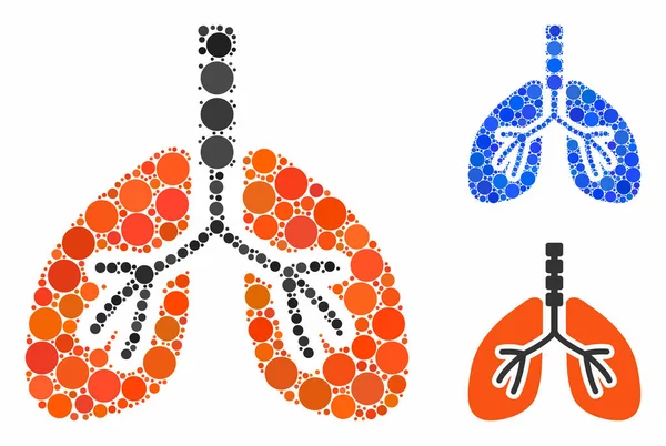 Sistema de respiración Icono de Composición de Puntos Círculos — Archivo Imágenes Vectoriales