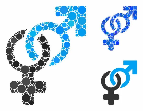 Heterosexual symbol Composition Icon of Circles — Stock Vector