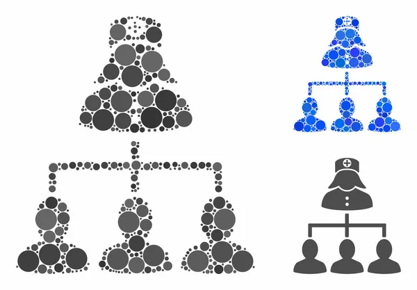 Hiérarchie des patients Composition Icône des éléments sphériques — Image vectorielle