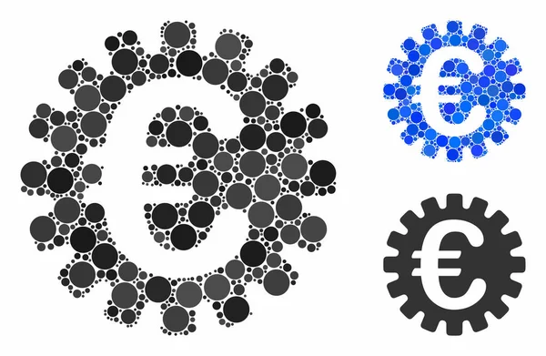 Euro Cog Composizione Icona degli oggetti sferici — Vettoriale Stock