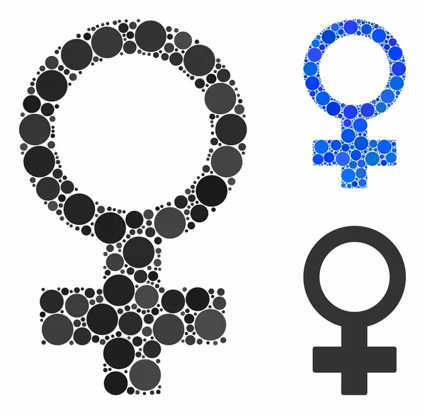 Жіночий символ Композиція Піктограма кола — стоковий вектор