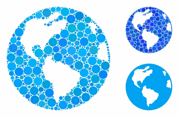 Планета Земля: икона круглых точек — стоковый вектор