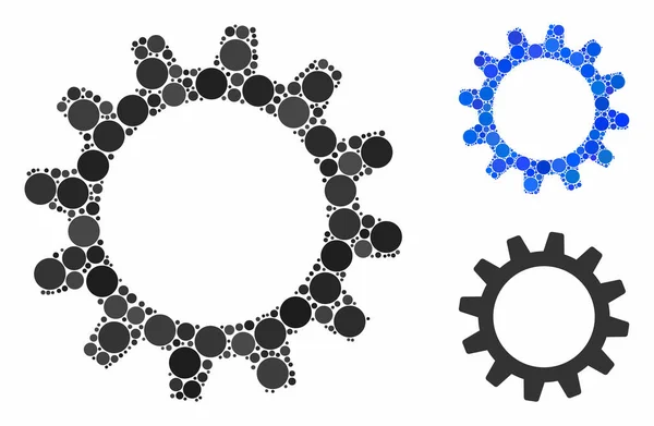 Cogwheel Mosaic Icon of Spheric Items — Stock Vector