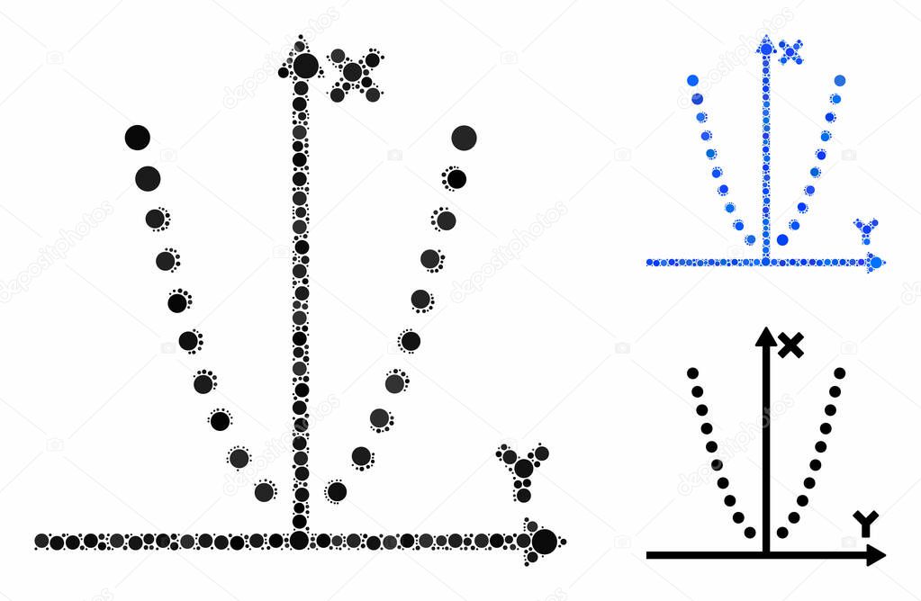 Parabole plot Composition Icon of Spheric Items