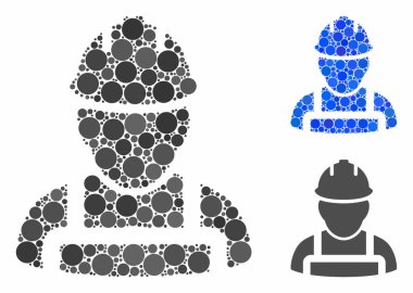 Küresel Ögelerin İşçi Mozaik Simgesi