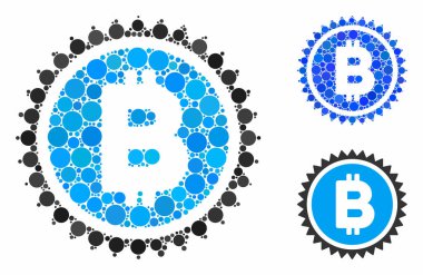 Bitcoin madalyalı Çemberlerin Mozaik Simgesi