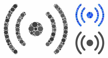 Wi-Fi kaynağı Çemberlerin Mozaik Simgesi