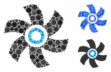 Döndürme Bileşimi Yuvarlak Noktaların Simgesi