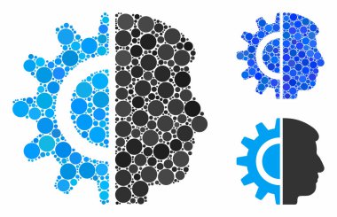 Küresel Ögelerin Android Robot Bileşimi Simgesi