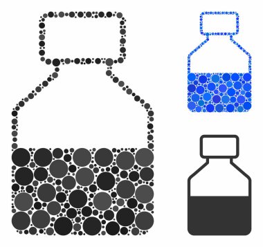 Küresel Ögelerin Sıvı Şişe Bileşimi Simgesi