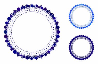 Rosette dairesel yıldız çerçevesi Küresel Ögelerin Mozaik Simgesi
