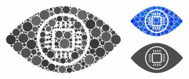 Cyborg göz bileşimi Çember Noktalar Simgesi