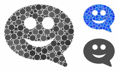 Küresel Ögelerin Mutlu Sohbet Mesajı Kompozisyon Simgesi