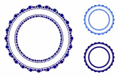 Çift rosette dairesel çerçeve Küresel Ögelerin Mozaik Simgesi