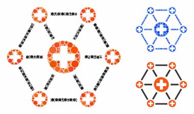Küre Ögelerinin Tıbbi Ağ Bileşimi Simgesi
