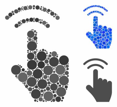 Parmak Tıklama Yuvarlak Noktaların Mozaik Simgesi