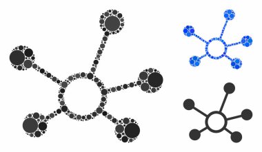 Bağlantı Yuvarlak Noktaların Mozaik Simgesi