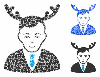 Boynuzlu koca Küresel Ögelerin Kompozisyon Simgesi