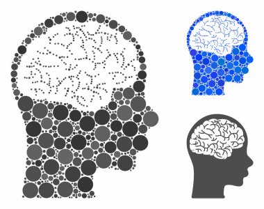 Çember Noktaların Beyin Mozaik Simgesi