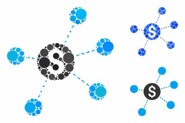 Küresel Ögelerin Dolarlık Sanal Bağlantı Bileşimi Simgesi