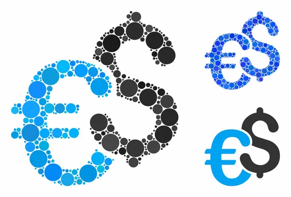 Dolar ve Avro sembolleri Yuvarlak Noktaların Kompozisyon Simgesi